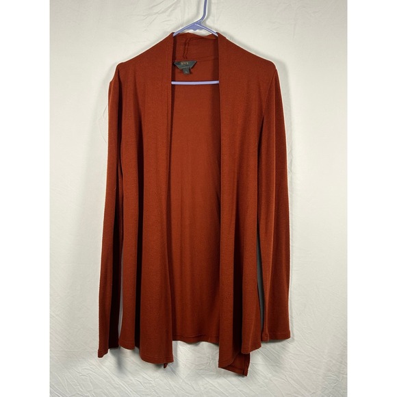 MIX by 41 Hawthorn Sweaters - MIX by 41 Hawthorn Cardigan Women Large Rust Open Front Long Sleeve Knit